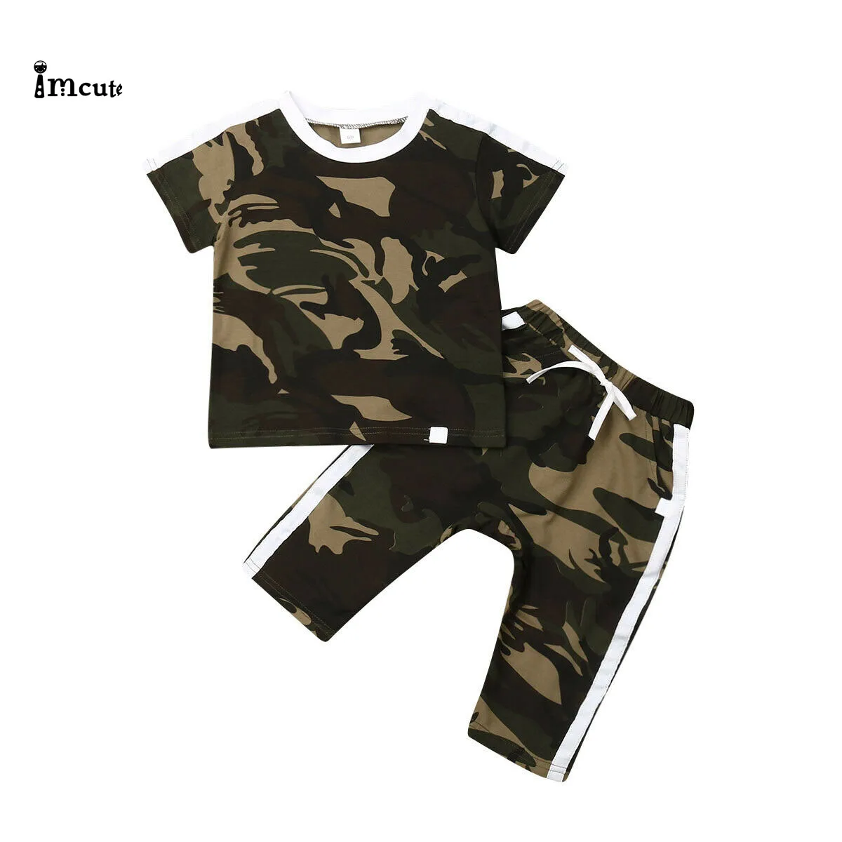 Повседневные детские камуфляжные топы с короткими рукавами для маленьких