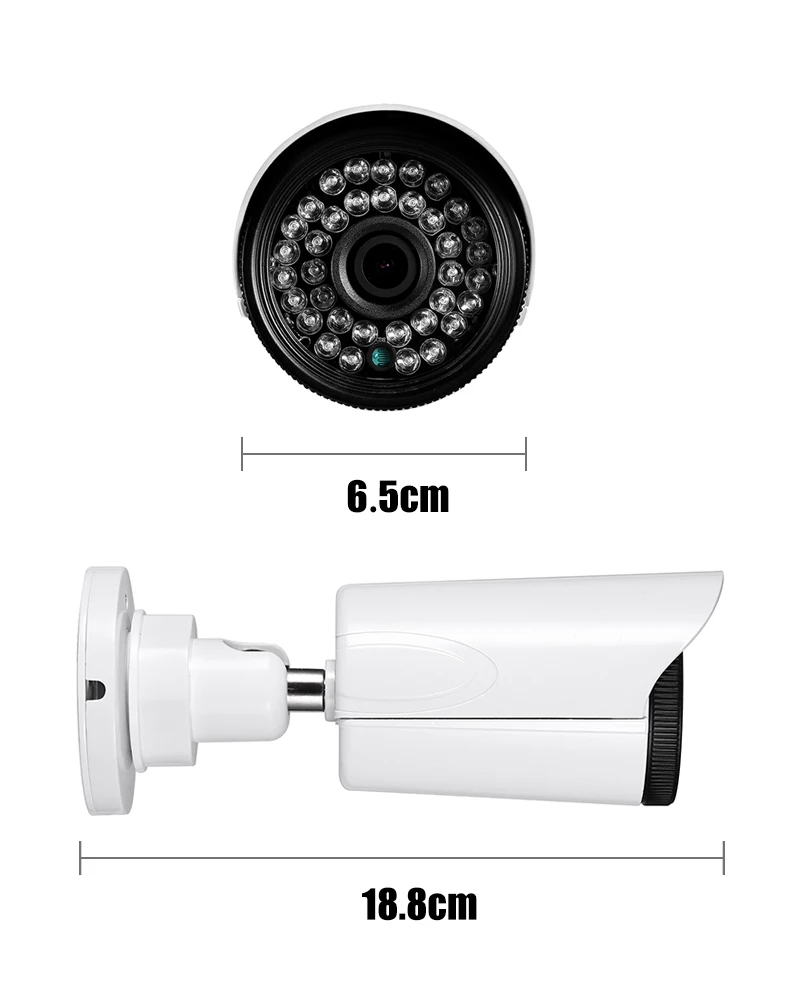 Водонепроницаемая POE 1080P 36 Светодиодная цилиндрическая IP камера наружная