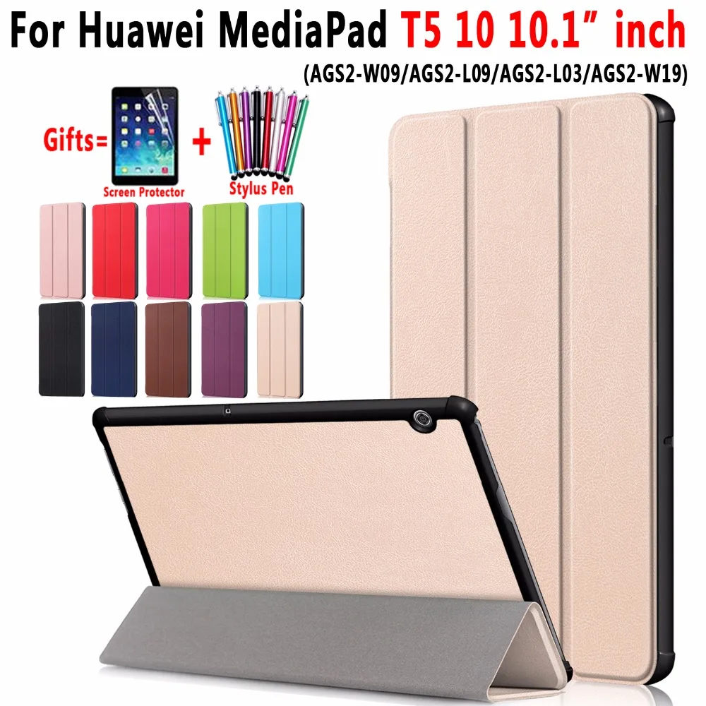 Premium Magnetic PU Leather Flip Foldable Cover Case for Huawei MediaPad T5 10 10.1&quot AGS2-W09/L09/L03/W19 Funda Coque Shell |