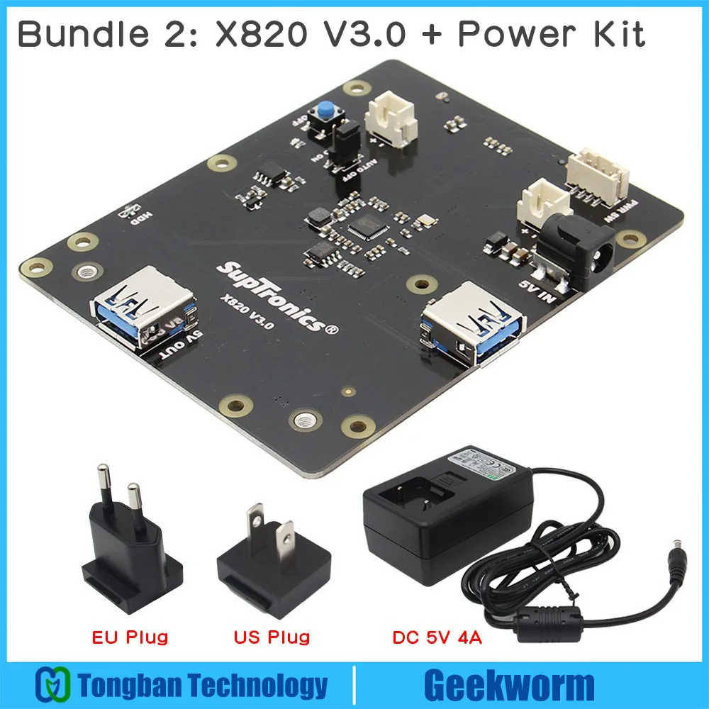 Raspberry Pi 2," SATA HDD/SSD Плата расширения хранения, X820 V3.0 USB 3,0 мобильный жесткий диск модуль для Raspberry Pi 3 Модель B+/3B - Комплект: Комплект 2
