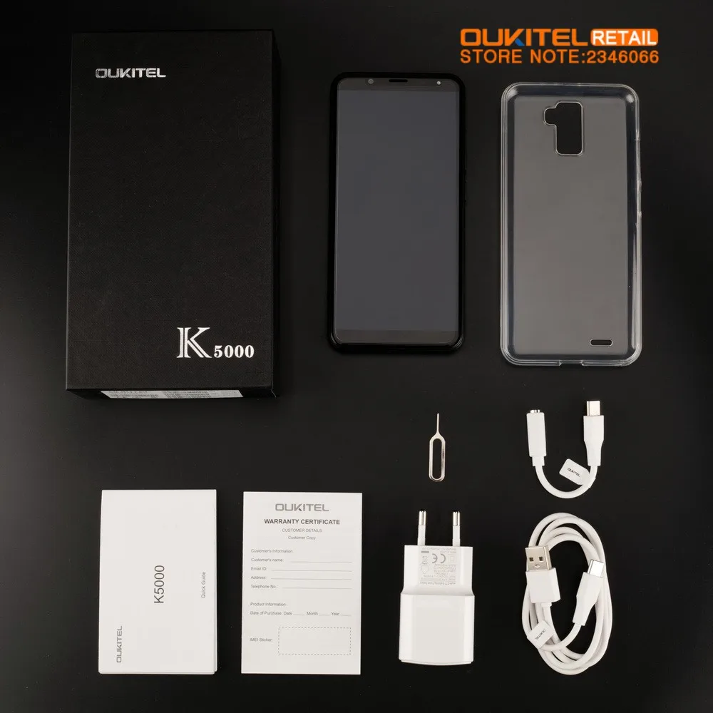 Oukitel K5000 5 7 "HD + 18:9 Дисплей mtk6750 восемь ядер мобильного телефона Android 0 4G B