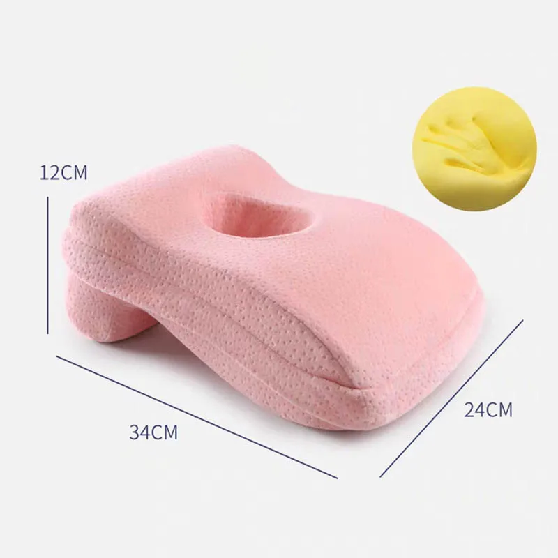 Pink Подушка для сна для офиса, школы, медленный отскок, дышащая с отверстием, поясничная поддержка для офисного стула - Цвет: Pink