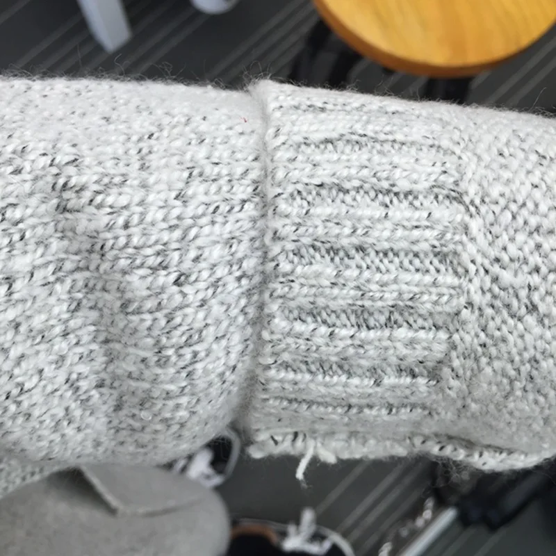 2019 Autumn Ladies Loose Knitted Cardigans Coat Korean Wild Pocket Poncho Women Long Cardigan Sweater Gray Knitwear |
