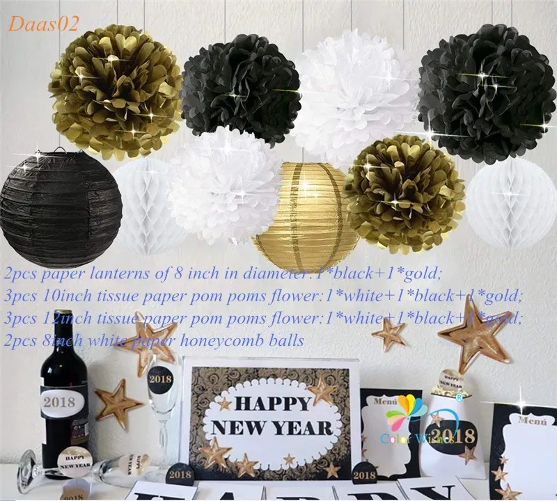 12 шт. Смешанная золото розового цвета и слоновой кости ткани Бумага пом Англичане