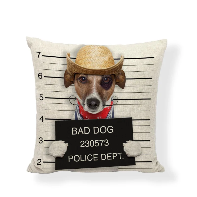 14 Милые наволочки для подушек Bad Dogs, милые черные наволочки с французским бульдогом, домашний декор для гостиной, мопс, льняные хлопковые наволочки для подушек - Цвет: 14