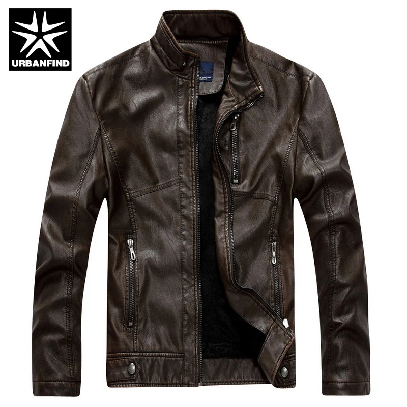 2017 осень-зима кожаная куртка Для мужчин Мото-куртки Повседневное Мода jaqueta de couro