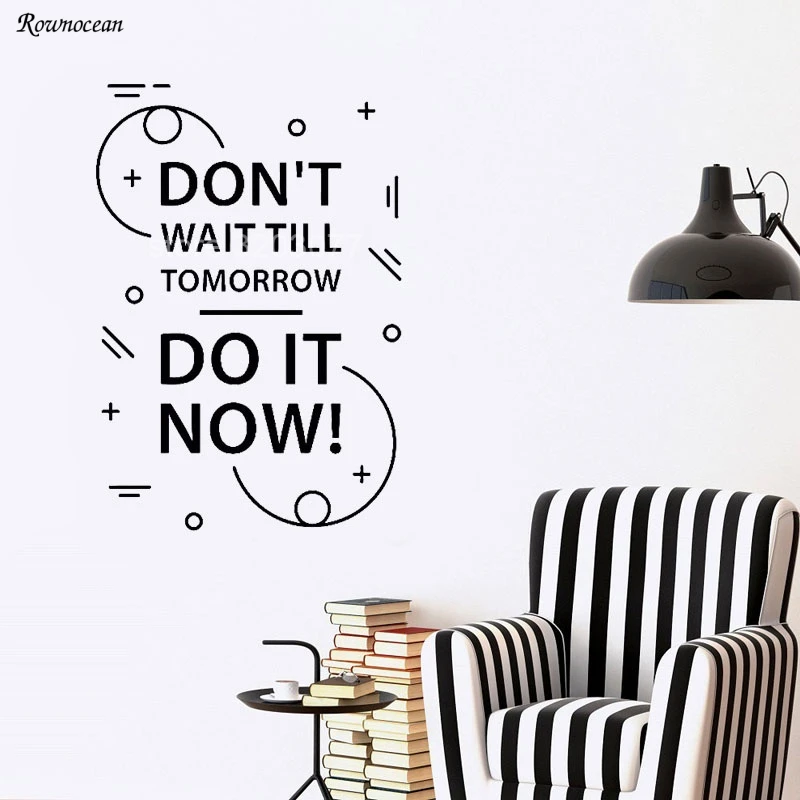 Не токсичные виниловые наклейки на стену с надписью Do It Now|wall decals|wall decals quotesdecoration
