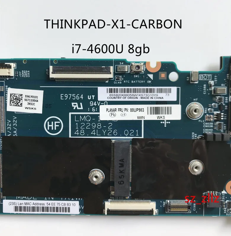 Новый и оригинальный ноутбук Lenovo ThinkPad X1 carbon 2-го поколения Тип 20A7 20A8 материнская