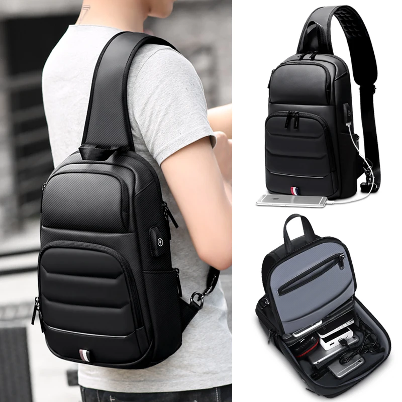 Fenruien сумка мужская на плечо нагрудная для 9 7 &quotiPad зарядка через USB короткие - Фото №1