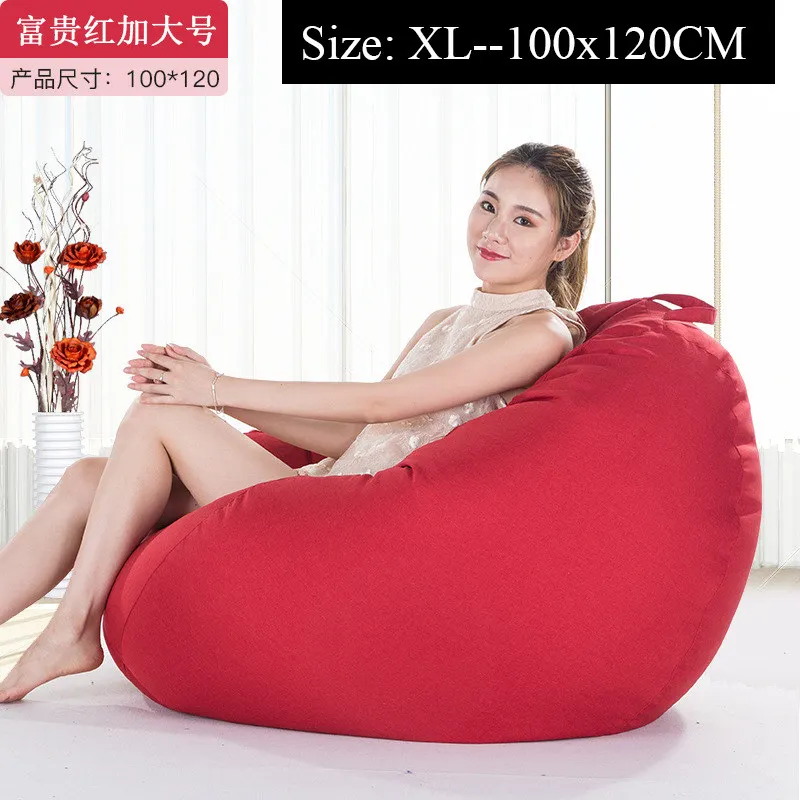 Red-XL Диван-сумка, кресло для шезлонга, диван-сиденье, мебель для гостиной, без наполнителя, Beanbag, диван-кровать, пуф, пуховый диван, ленивый татами - Цвет: Red-XL