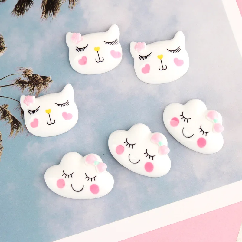10 шт. Kawaii для девочек с рисунком облачка полимерные Стразы плоские оборота