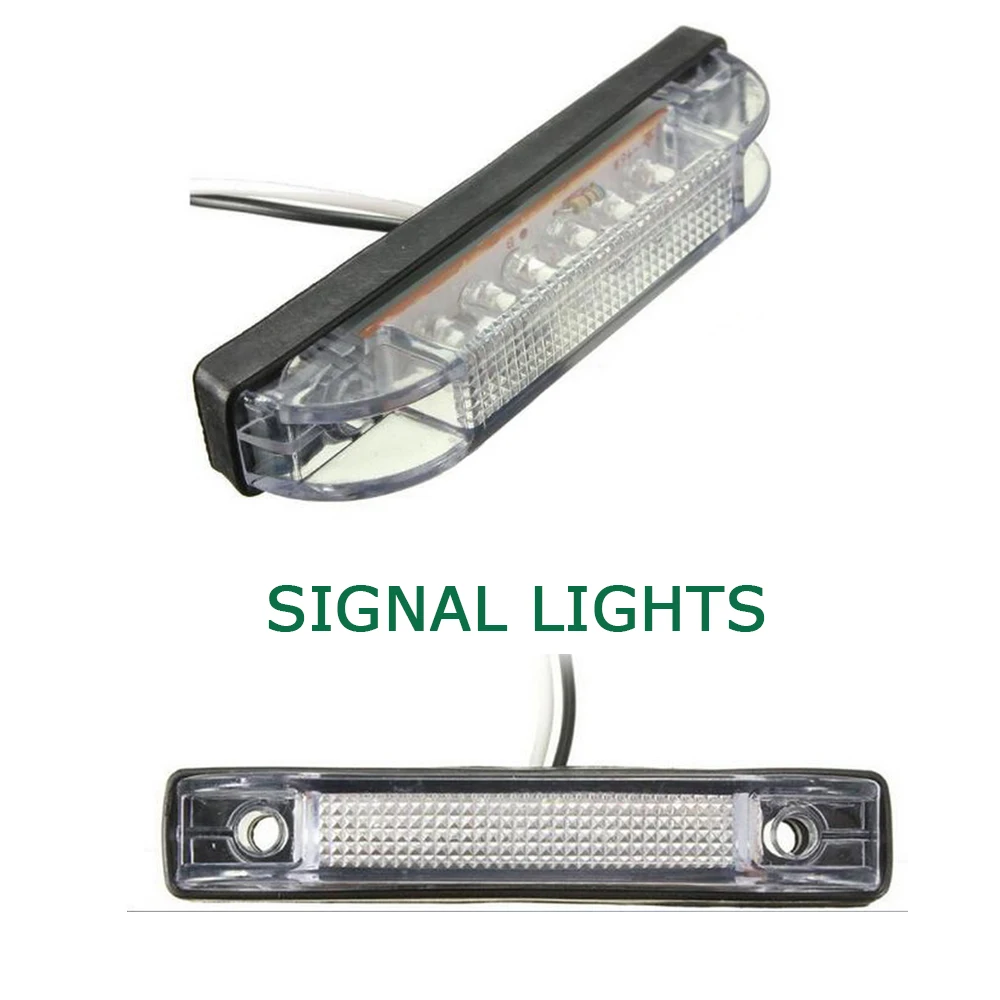 

1 шт. 6LED Белый Клиренс для грузовика, автобуса, прицепа, боковые габаритные индикаторы, светильник, лампа 12В 24В