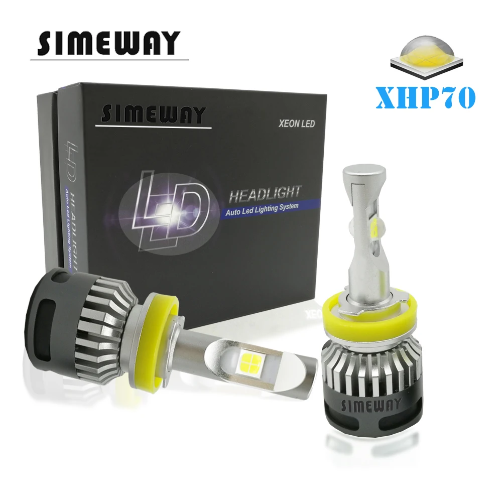 2 шт. Авто H4 H7 Мини светодиодный H11 HB3 H13 9004 9007 9012 D2S фары лампы высокого низкого луча лампы для отдыха в ночном клубе, xhp70 чип 110 Вт 13200LM 6000K 12V