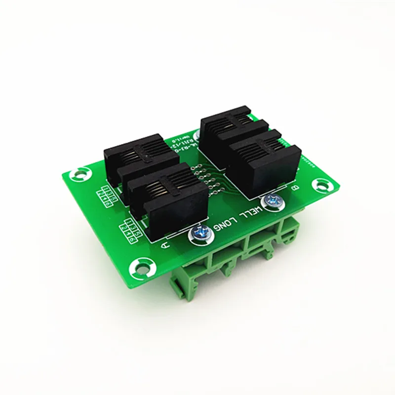 RJ11/RJ12 6P6C правый угол Jack 4 полосная шина Breakout Board клеммный блок разъем.|Клеммные
