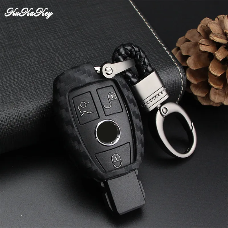 Чехол для автомобильного ключа KUKAKEY чехол Mercedes Benz W203 W210 W211 W124 W202 AMG C E S R CLS CLK CLA SLK из