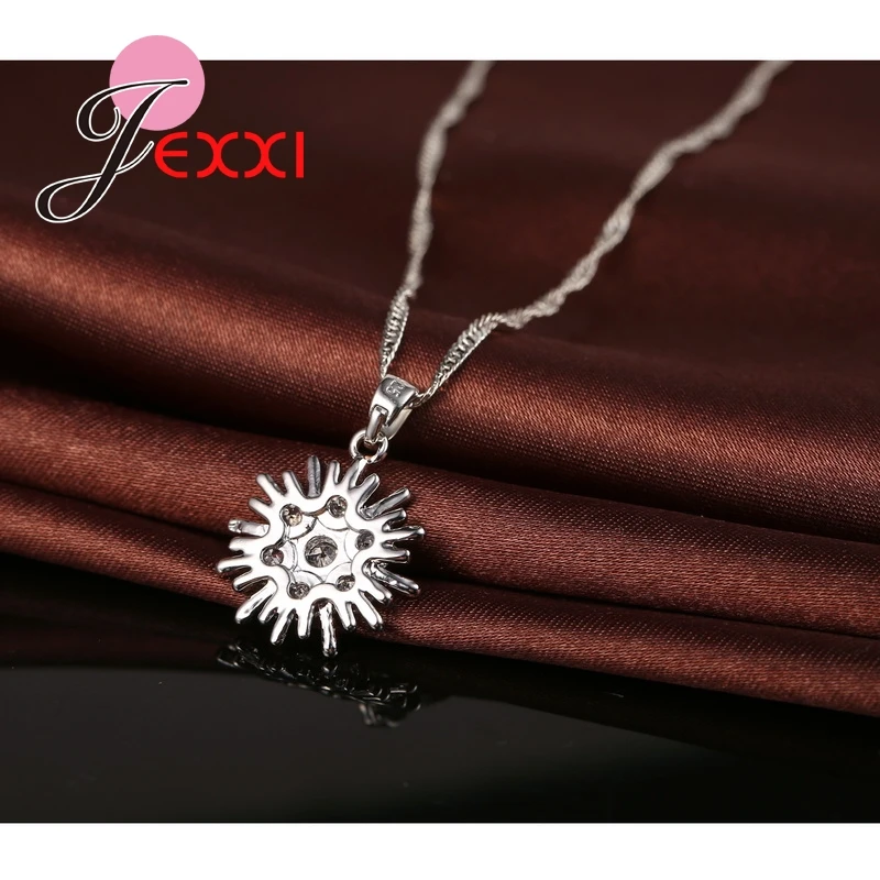 

Top Quality New Girls 925 Sterling Silver Necklace Earrings Personality Design CZ Jewelry Sets Wedding Gift