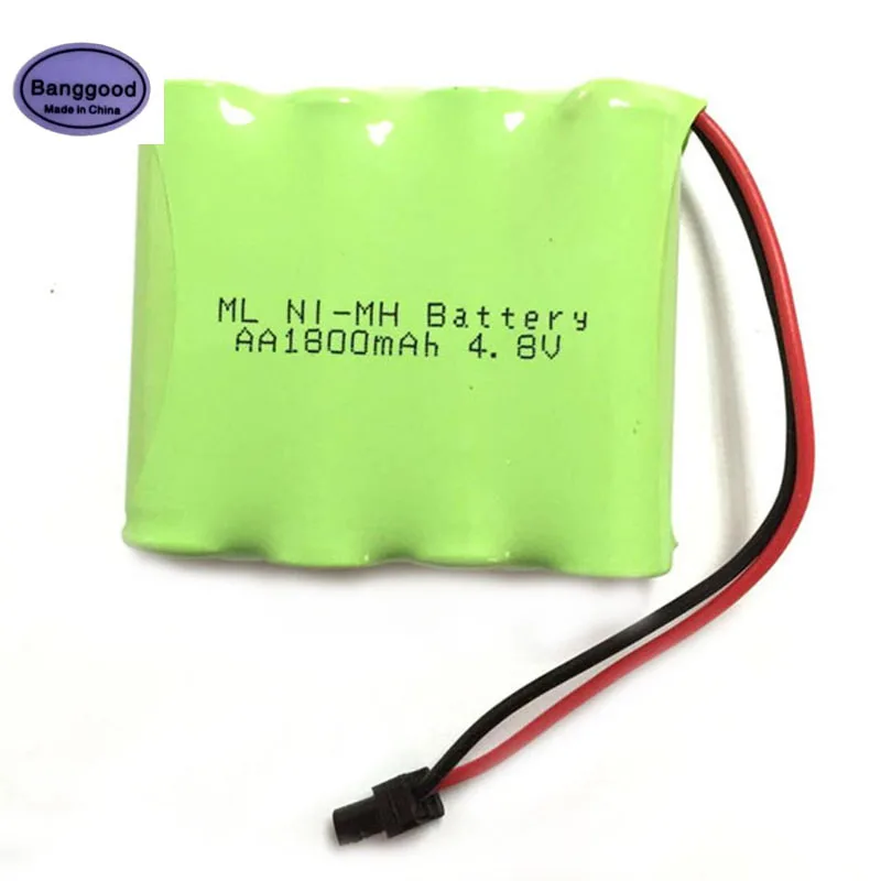 

new High Quality 4.8V 1800mAh 4x AA Ni-MH RC Rechargeable Battery Pack with Small Black Plug for RC Cars RC Boat Remote Toys