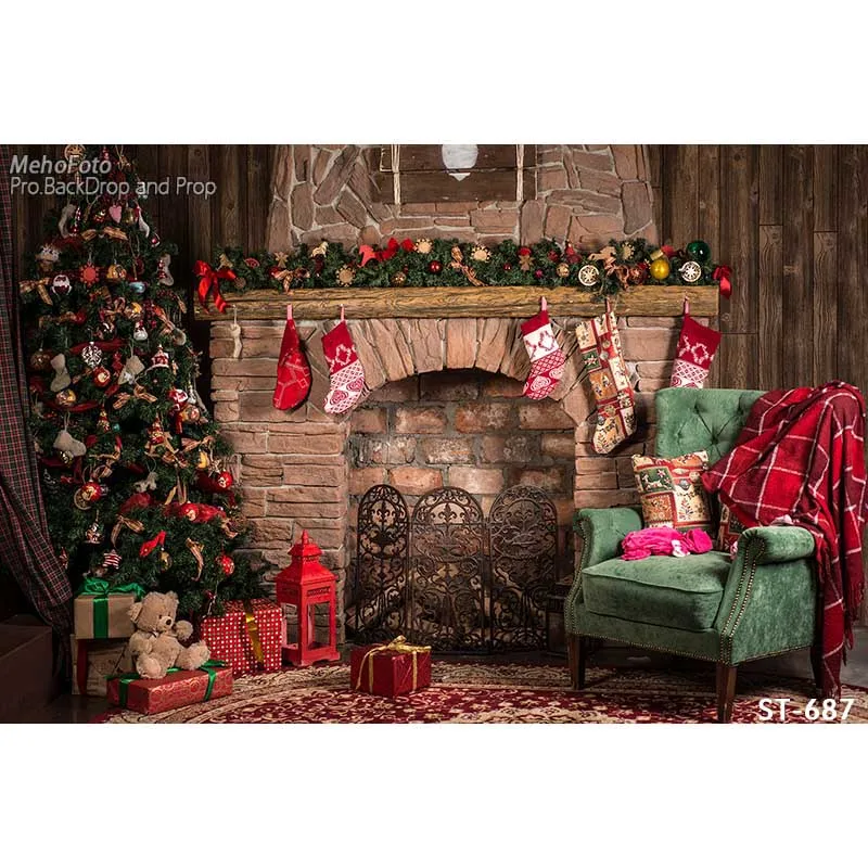 

Christmas Theme photography backgrounds Vinyl cloth Photography Backdrops computer printing backdrops for photo studio ST-687