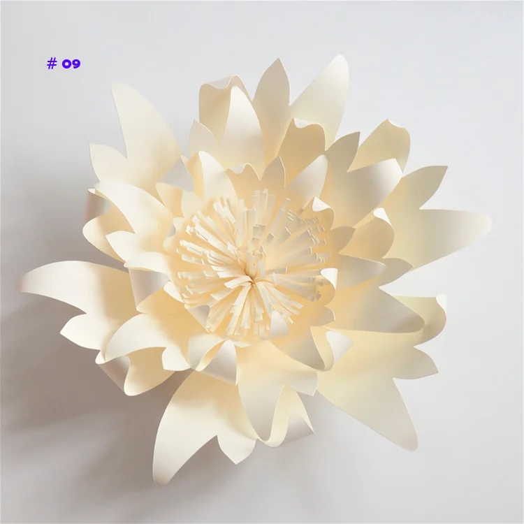 Ivory 20 см Толстая кардшток роза DIY бумажные цветы для свадьбы и событий Декорации для детской комнаты декор стен видео обучающие материалы - Цвет: Ivory