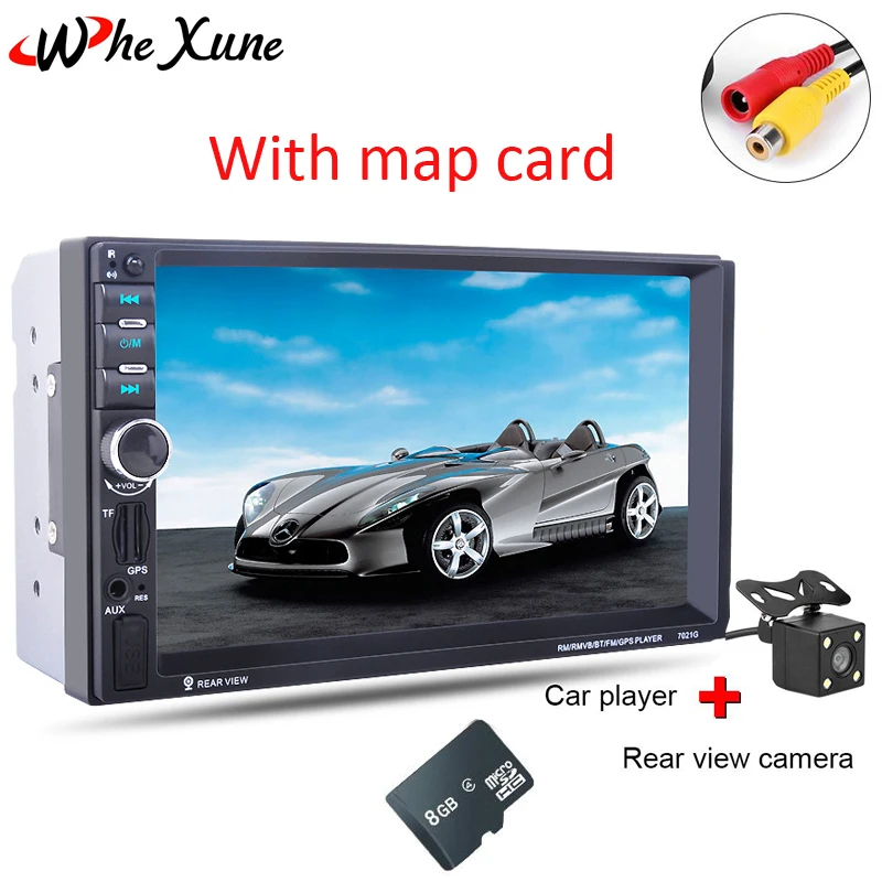 Whexune 2 DIN 7 дюймов автомобиля Bluetooth GPS навигации Сенсорный экран MP3/MP4/MP5 плеер