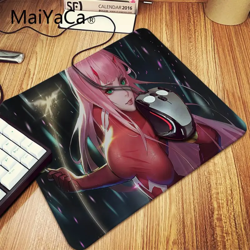 Lock Edge 25x29cm Игровой коврик для мыши Maiyaca Zero Two Darling in the FranXX для ноутбука, большой игровой коврик для мыши Lockedge alfombrilla, компьютерный коврик для геймера - Цвет: Lock Edge 25x29cm