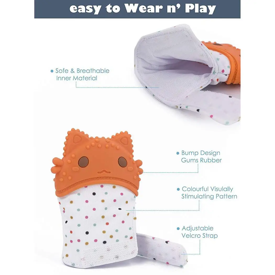 Детские Силиконовые варежки для ухода за полостью рта перчатки прорезывания