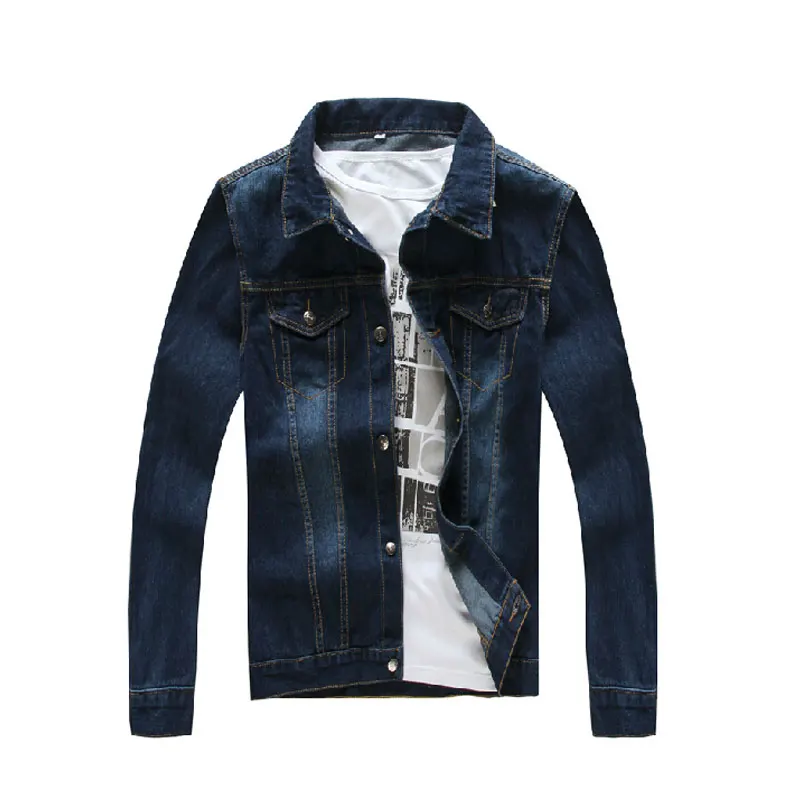 

Men Casual Denim Jacket Cotton Jeans Jacket Outwear Turn-down Collar Slim Jaqueta Jeans Masculina Men Coat