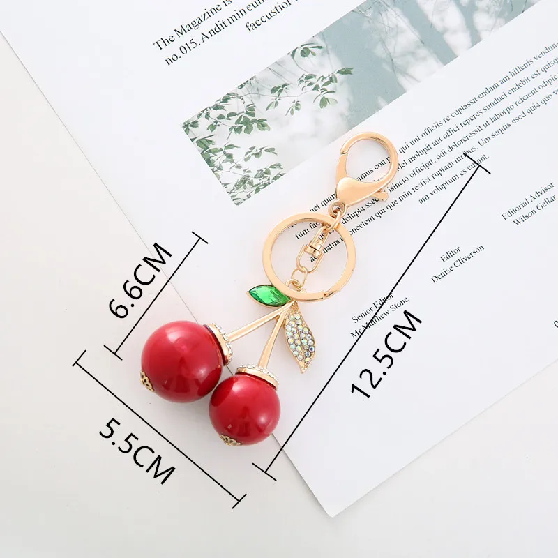 Крупными жемчужинами розами и вишня каменный брелок супер милая изысканная