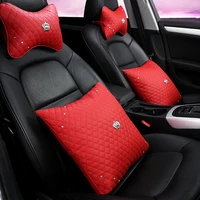 car head rests pillows lumbar cushion leather crown car seat belt in car seat neck pillow backrest four seasons auto accessories