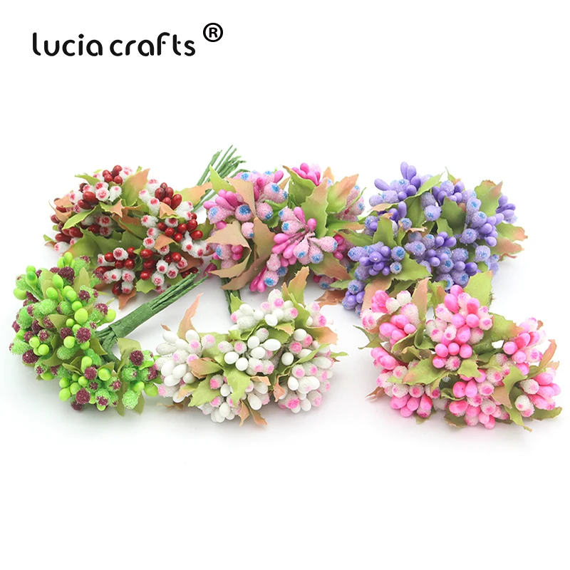 Lucia crafts 10 шт./Букет около 8 см Ягоды Искусственные тычинки букет цветов Свадебная вечеринка украшения DIY аксессуары A0503