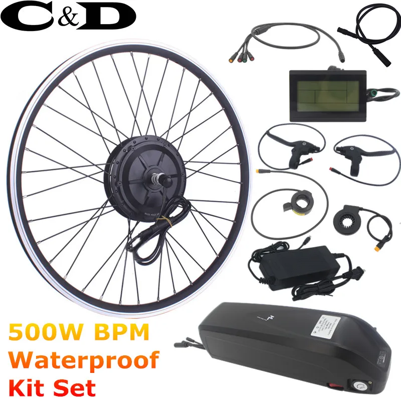Водонепроницаемый разъем 500 Вт 36 В 48 52 Электрический велосипед Conversion Kit BPM мотор MXUS