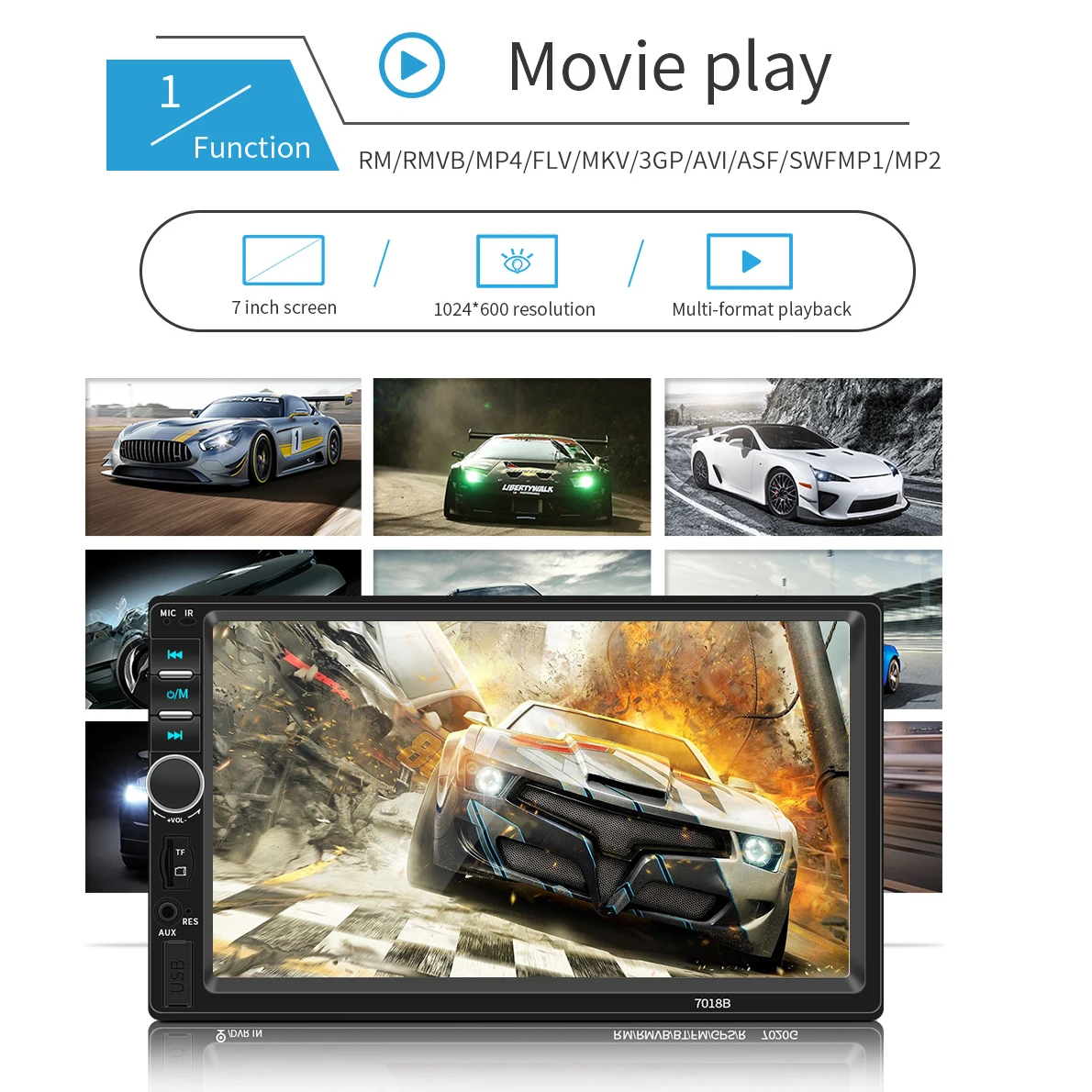 7018B Autoestereo кассетный плеер 12V мультимедийный 7 &quot 2din автомобильный радиоприемник