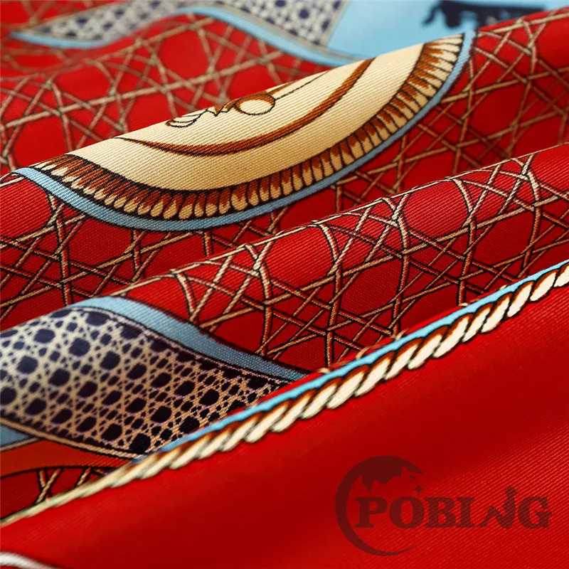Женский шелковый шарф POBING ручная расцветка квадратные шарфы Испания Echarpes Foulards