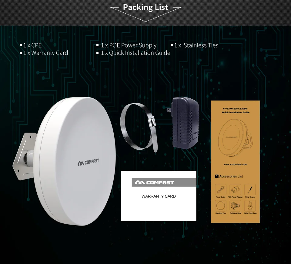 COMFAST Открытый CPE беспроводной повторитель Wi Fi маршрутизатор 300 Мбит/с мост для