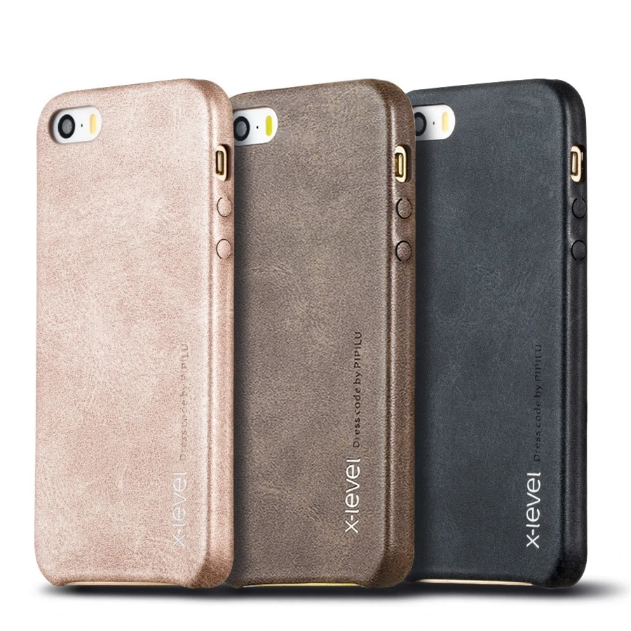 Кожаный чехол XLevel для IPhone 5 чехлы 5S задняя крышка SE деловой винтажный