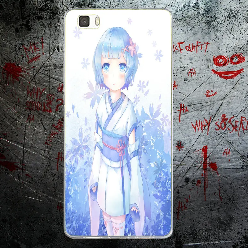 Мягкий чехол для телефона Rem Re Zero Girl Anime Huawei P8 P9 P10 P20 Lite Mate 10 Pro Y5 Y6 II Y7 Honor 6X 7X 9