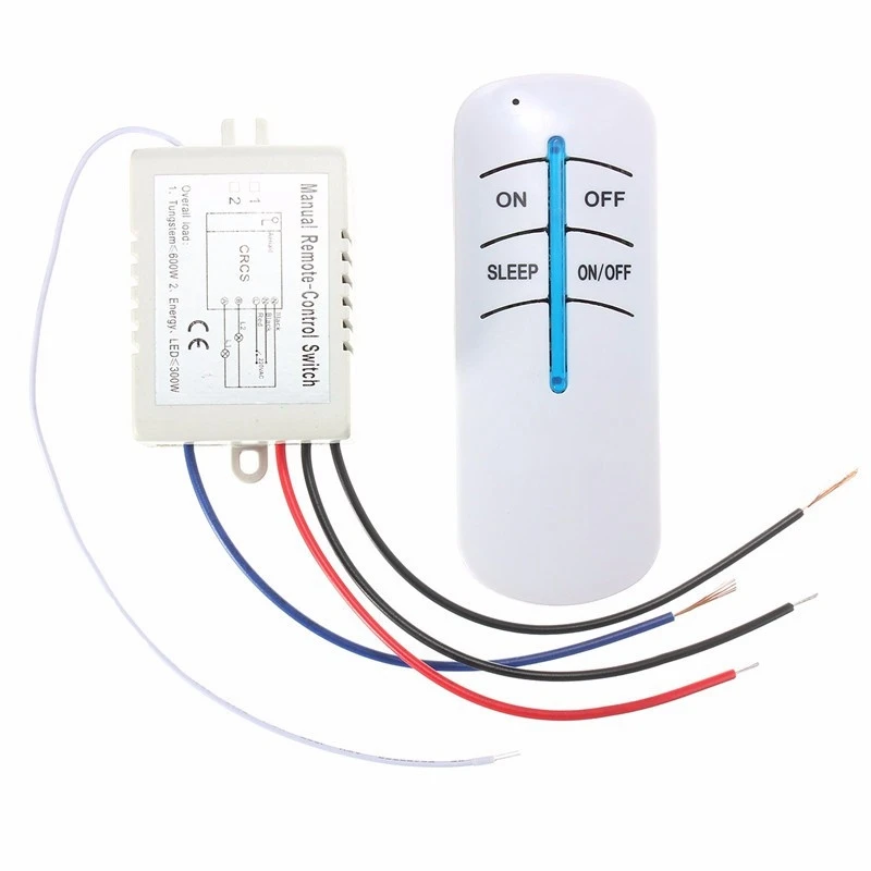 1 Way RF Wireless Remote Control Switch ON/OFF 300W 220V Lamp Light Digital Wall Receiver Transmitter | Обустройство дома