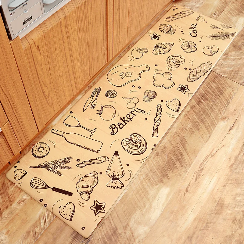 NO.3 RFWCAK Kitchen Carpets PVC Leather Floor Mats Floor Carpets Doormats Waterproof Oilproof Tapete Kitchen Rugs Door Mat Home Decor - Цвет: NO.3