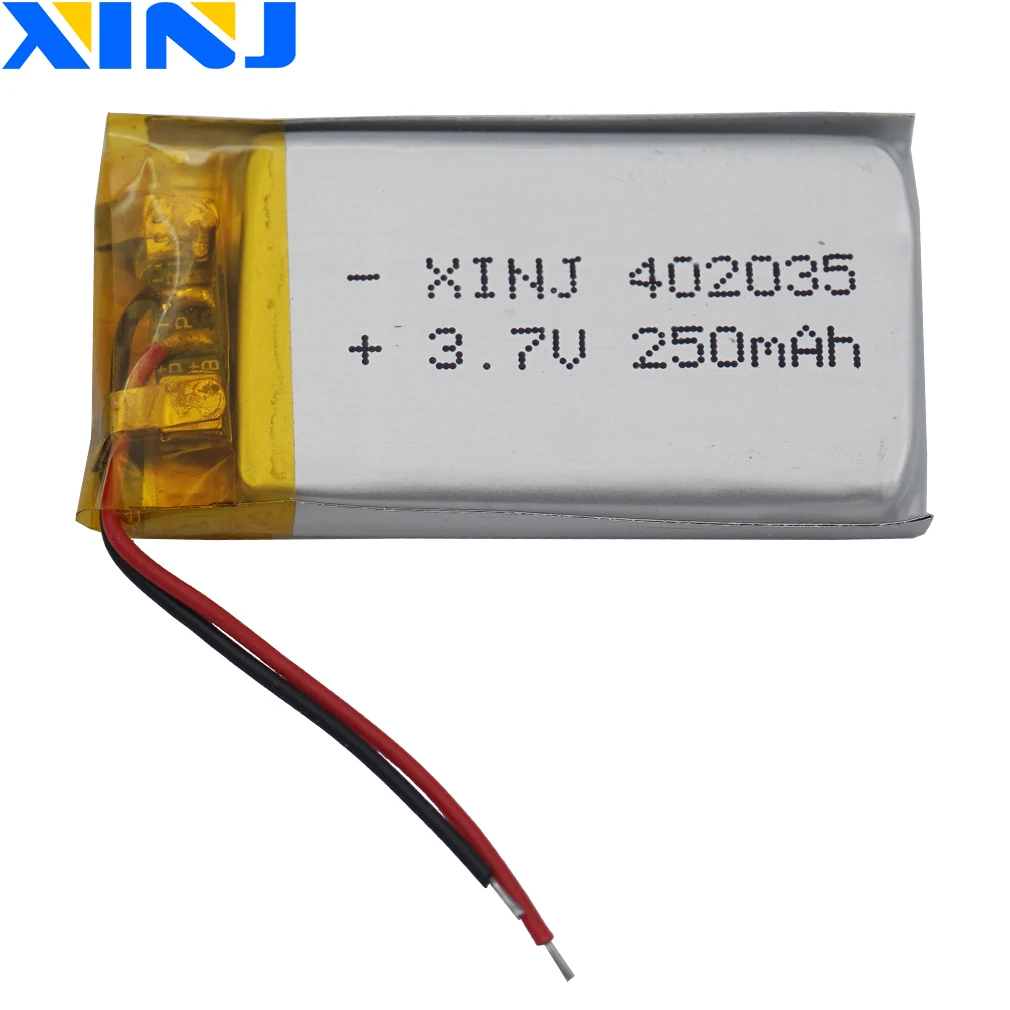 XINJ 10 шт 3 7 V 250mAh литий полимерный Батарея липоэлементный 402035 для Mp3 3D очки наушники