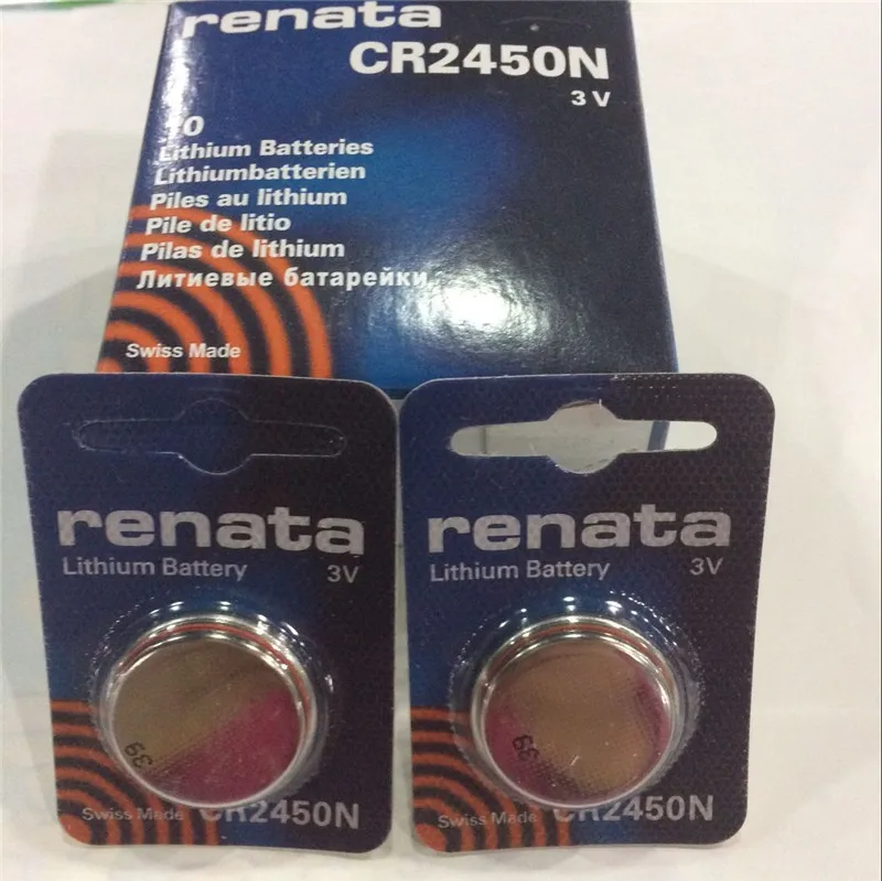 10 шт./лот renata литиевая батарея CR2450 CR2450N 3V оригинальный бренд 2450 аккумуляторные