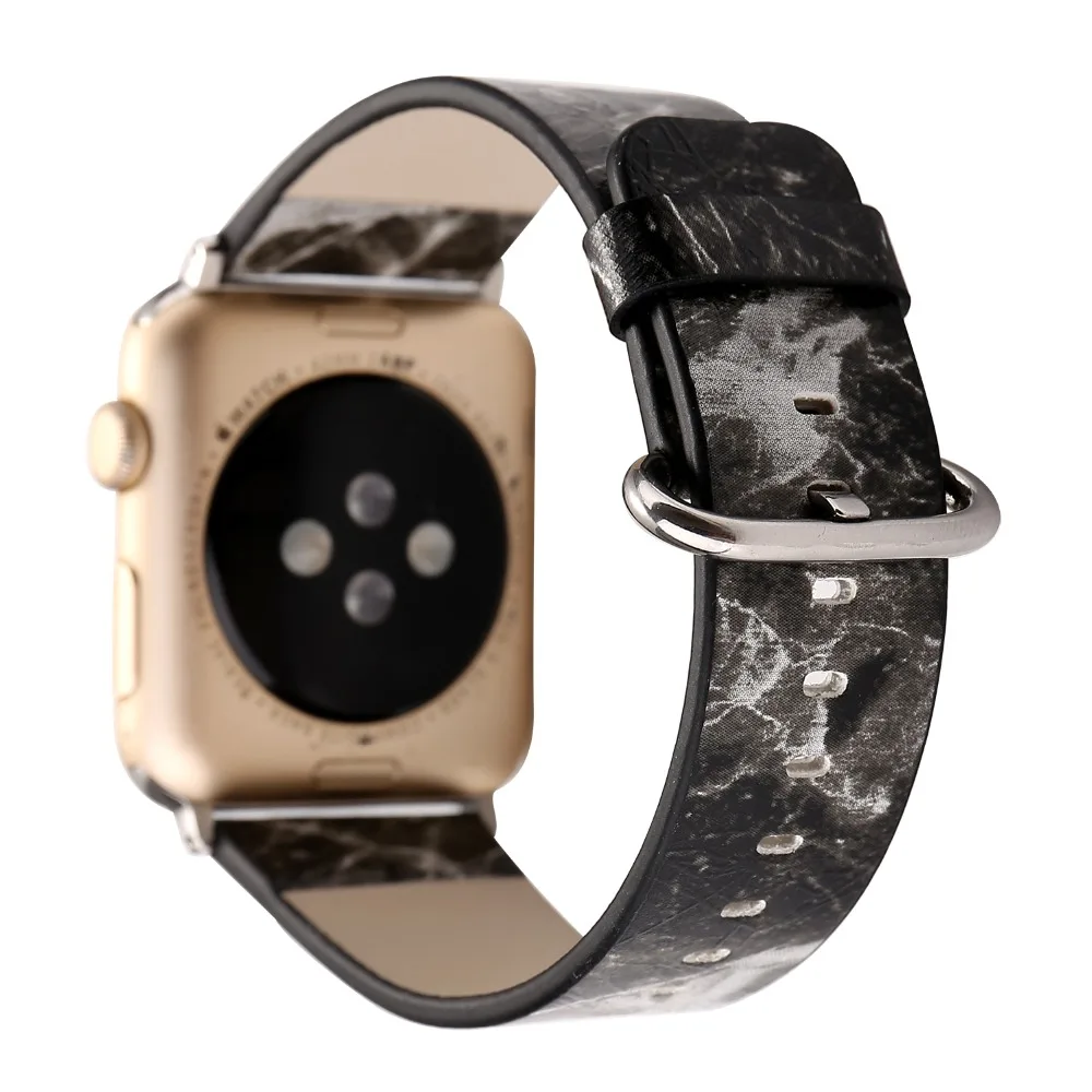 Мрамор печатных кожаный ремешок для apple watch серии 4 3 2 1 из мягкой искусственной