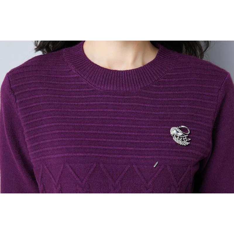 Winter Large Size Women's Korean Round Neck Long Sleeve Head Knit Sweater Loose Fresh Elegant Sweaters S-3XL OKXGNZ A257 | Женская