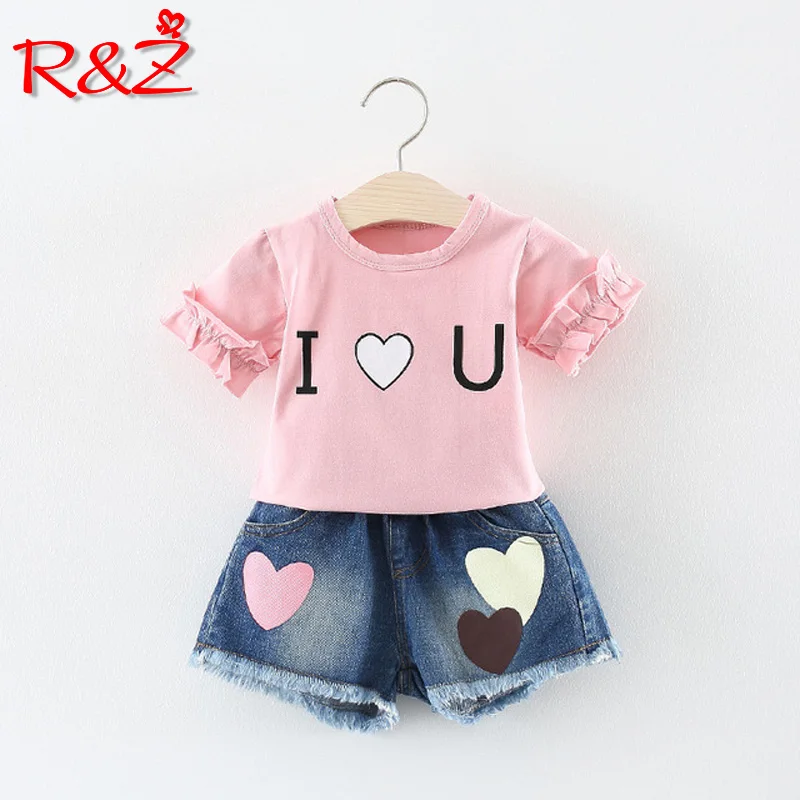 Детский летний комплект R &amp Z новинка 2019 принцессы для девочек с надписью Love
