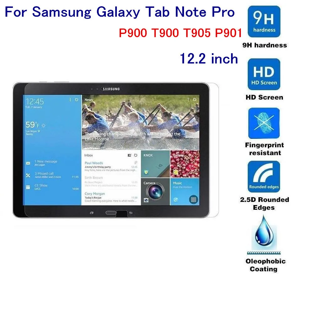Закаленное стекло для Samsung oTab Nte Pro 12 2 &quotP900 T900 T905 P901 Защита от царапин экрана Galaxy Tab