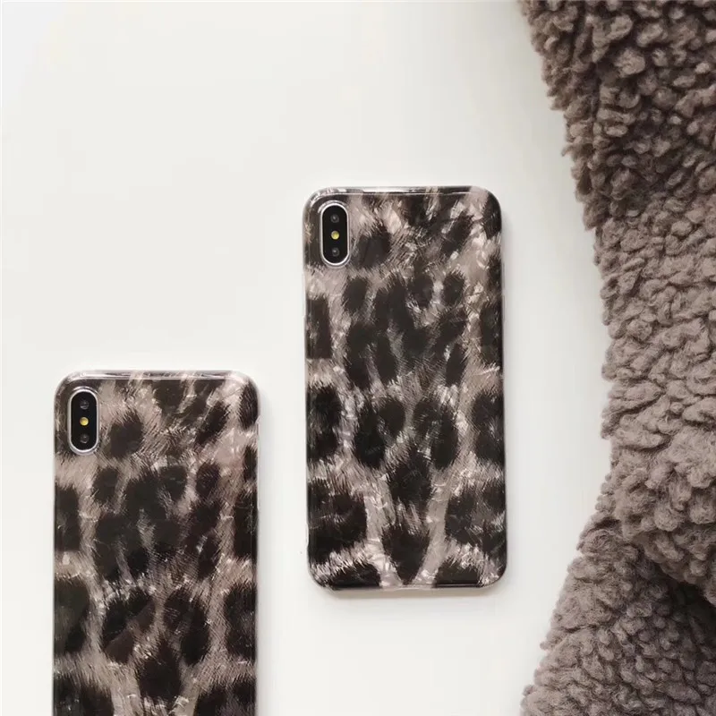 JIBAN Ретро Леопардовый принт чехол для телефона iphone XS Max Модный IMD TPU задняя крышка X