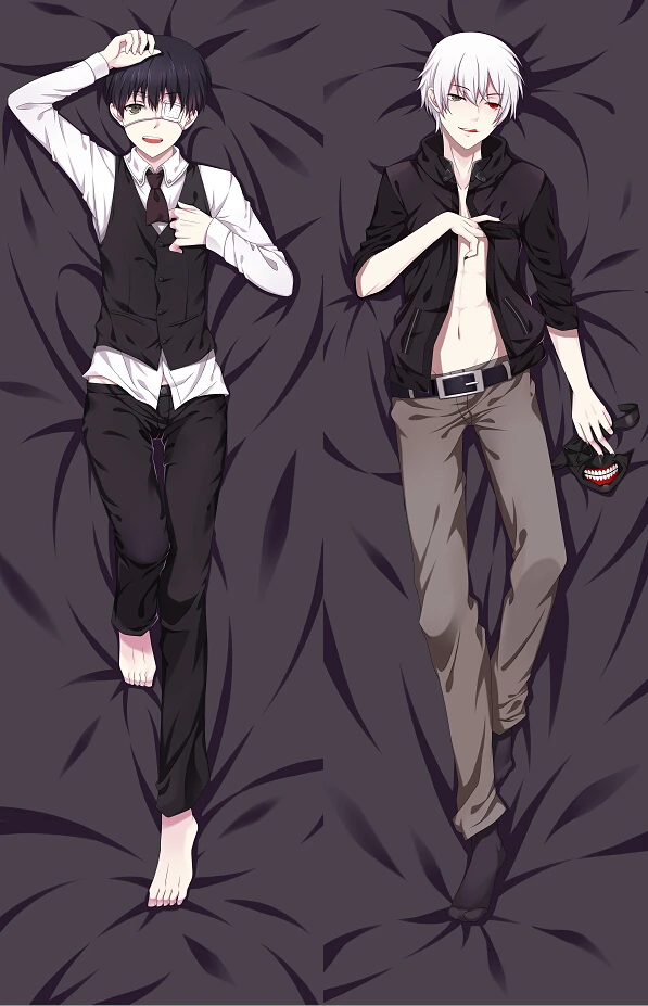 Короткая футболка с героями из японского аниме Tokyo Ghoul Ken Kaneki мужской обниматься