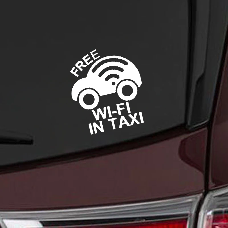 YJZT 13 1*15 см бесплатная Wi Fi в такси Веселая Виниловая наклейка для автомобильного