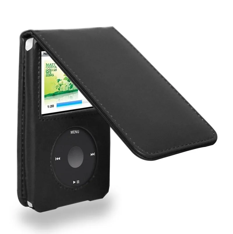 Черный флип-чехол из искусственной кожи для Apple iPod Classic 6-го поколения и позже 80 ГБ