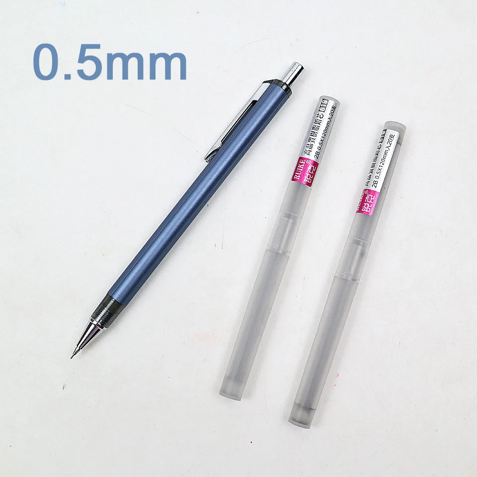 0.5mm-Blue Высококачественный полностью металлический 9800 механический карандаш 0,5~ 0,7 мм для профессиональной живописи и письма школьные принадлежности отправить 2 заправки - Цвет: 0.5mm-Blue