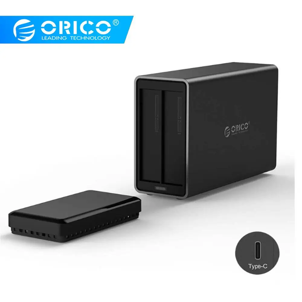 Док станция ORICO NS200C3 2 Bay Type C с поддержкой 20 ТБ для хранения USB3.1 5 Гбит/с UASP адаптером